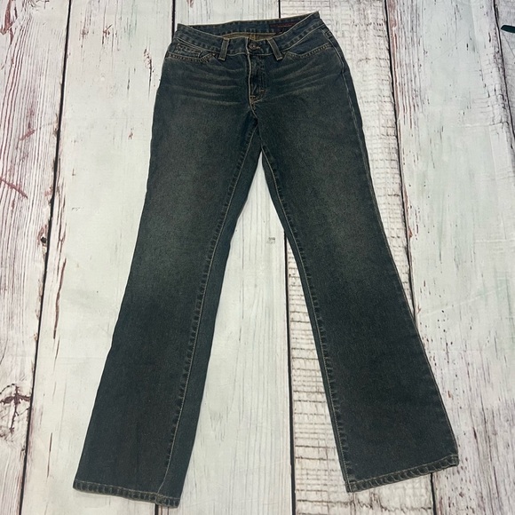 AG ADRIANO GOLDSCHMIED boot cut jeans dirty wash denim size 27 Y2K Vintage EUC - Picture 1 of 14